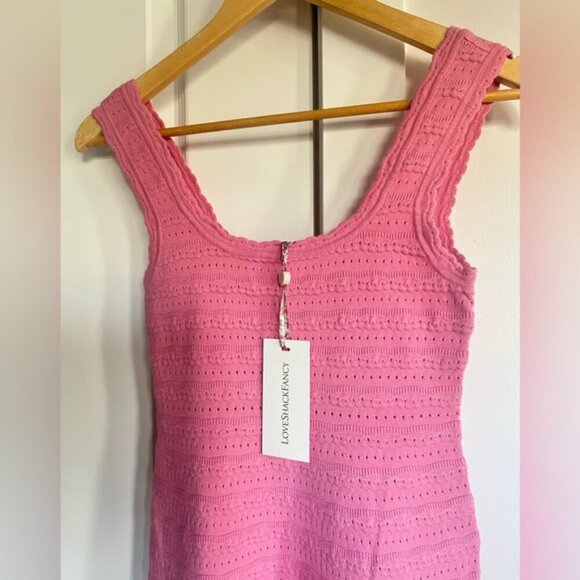 NWT LoveShackFancy Maryanne Knit Mini Dress Sunset Pink | size S - Picture 7 of 10